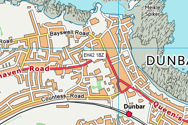 EH42 1BZ map - OS VectorMap District (Ordnance Survey)