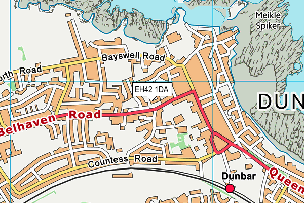 EH42 1DA map - OS VectorMap District (Ordnance Survey)