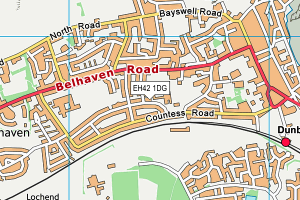 EH42 1DG map - OS VectorMap District (Ordnance Survey)