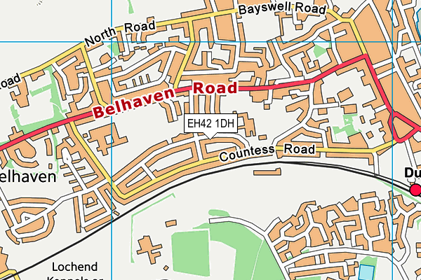 EH42 1DH map - OS VectorMap District (Ordnance Survey)