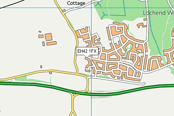 EH42 1FX map - OS VectorMap District (Ordnance Survey)