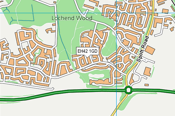 EH42 1GD map - OS VectorMap District (Ordnance Survey)