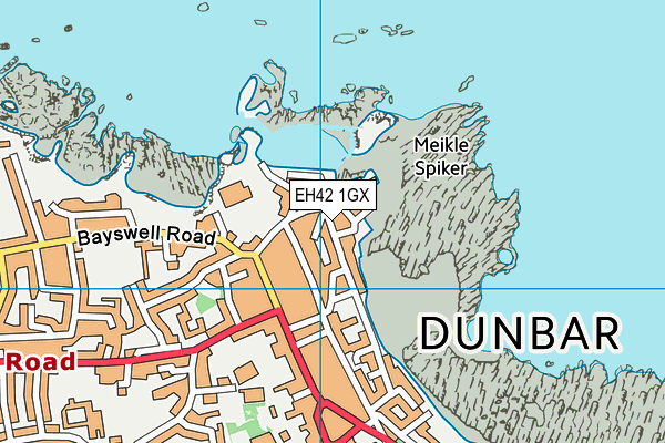 EH42 1GX map - OS VectorMap District (Ordnance Survey)