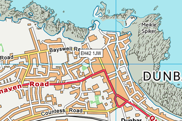 EH42 1JW map - OS VectorMap District (Ordnance Survey)