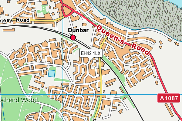 EH42 1LX map - OS VectorMap District (Ordnance Survey)