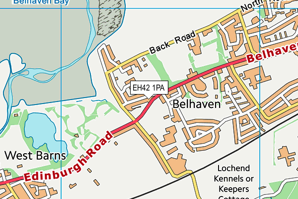 EH42 1PA map - OS VectorMap District (Ordnance Survey)