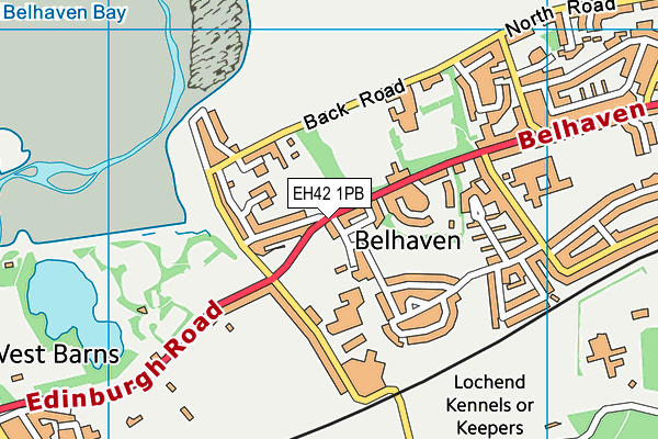 EH42 1PB map - OS VectorMap District (Ordnance Survey)