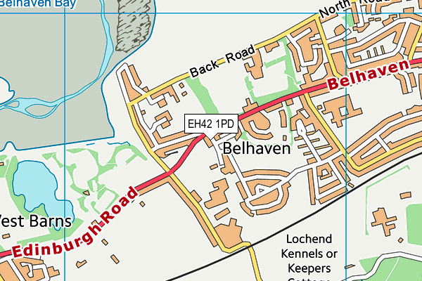 EH42 1PD map - OS VectorMap District (Ordnance Survey)