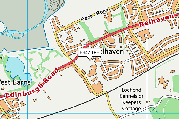 EH42 1PE map - OS VectorMap District (Ordnance Survey)