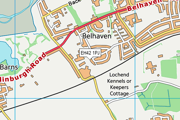 EH42 1PJ map - OS VectorMap District (Ordnance Survey)