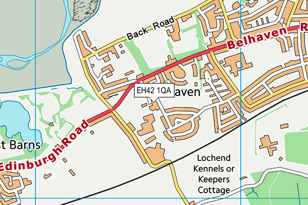 EH42 1QA map - OS VectorMap District (Ordnance Survey)