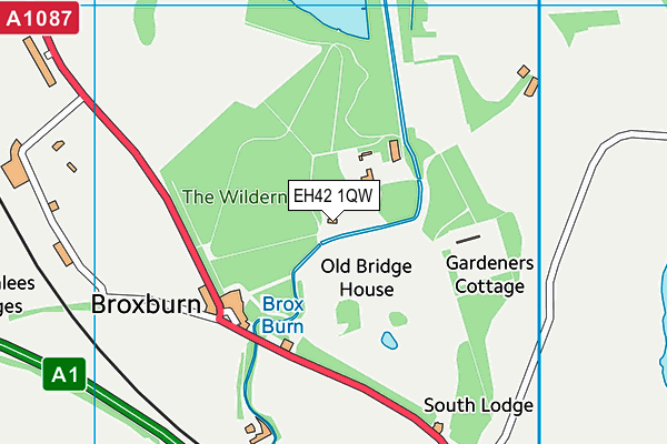 EH42 1QW map - OS VectorMap District (Ordnance Survey)