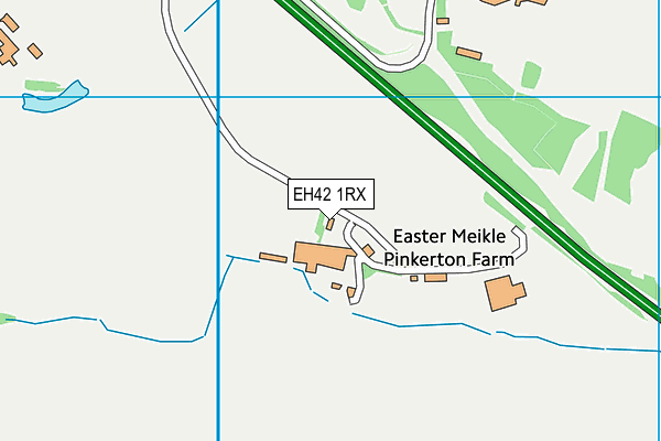 EH42 1RX map - OS VectorMap District (Ordnance Survey)