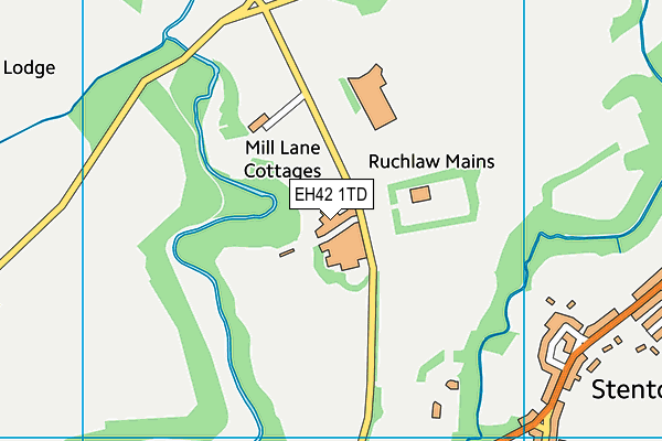 EH42 1TD map - OS VectorMap District (Ordnance Survey)