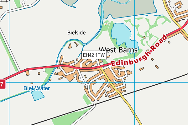 EH42 1TW map - OS VectorMap District (Ordnance Survey)