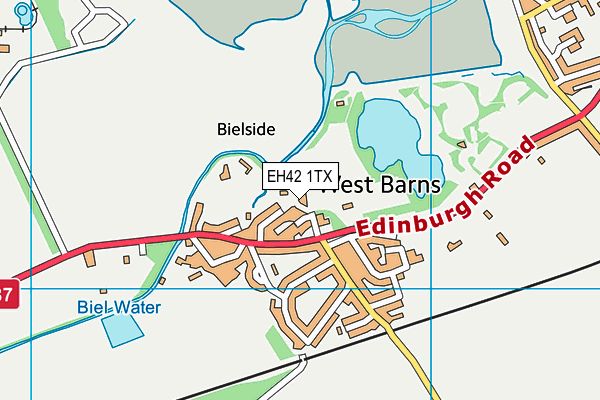 EH42 1TX map - OS VectorMap District (Ordnance Survey)