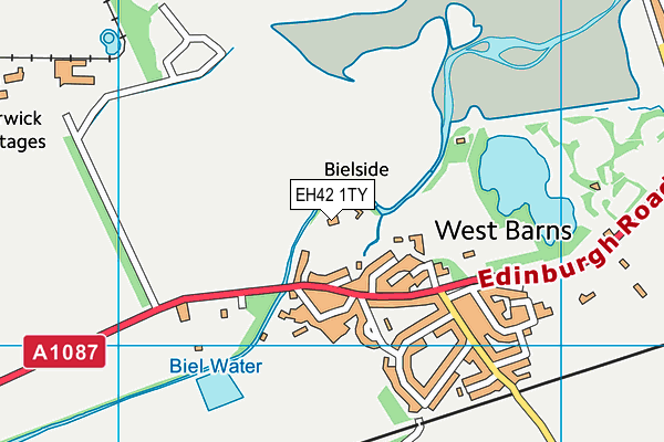 EH42 1TY map - OS VectorMap District (Ordnance Survey)