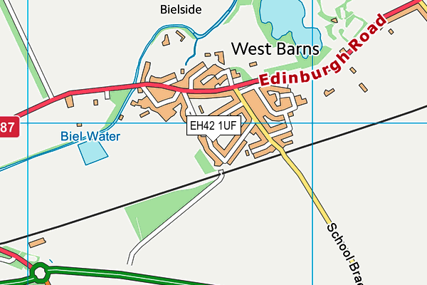 EH42 1UF map - OS VectorMap District (Ordnance Survey)