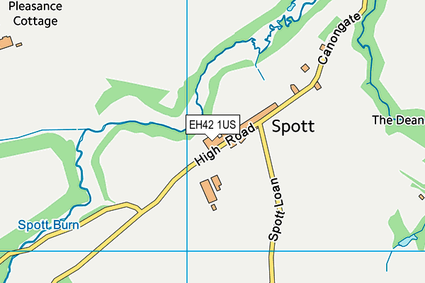 EH42 1US map - OS VectorMap District (Ordnance Survey)