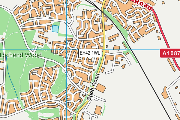 EH42 1WL map - OS VectorMap District (Ordnance Survey)