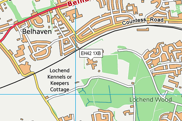 EH42 1XB map - OS VectorMap District (Ordnance Survey)