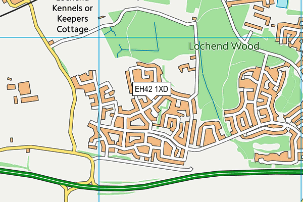 EH42 1XD map - OS VectorMap District (Ordnance Survey)