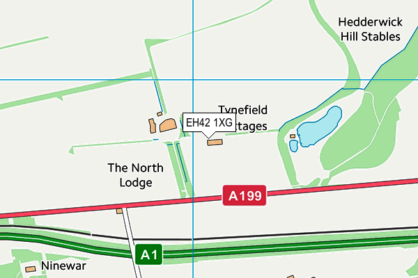 EH42 1XG map - OS VectorMap District (Ordnance Survey)