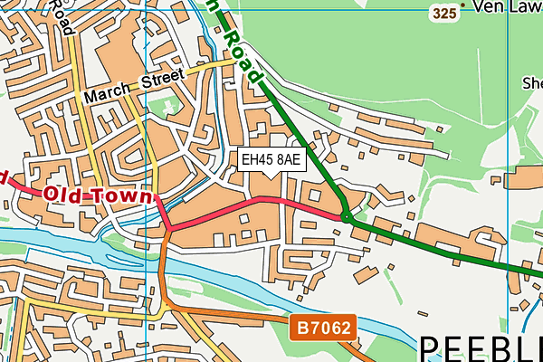 EH45 8AE map - OS VectorMap District (Ordnance Survey)