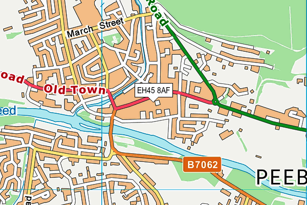 EH45 8AF map - OS VectorMap District (Ordnance Survey)