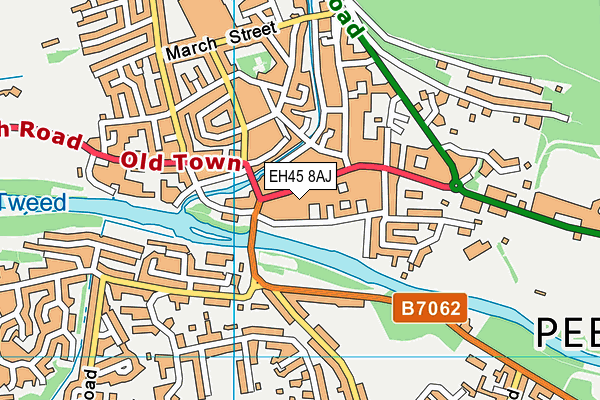 EH45 8AJ map - OS VectorMap District (Ordnance Survey)