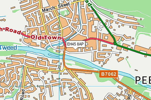 EH45 8AP map - OS VectorMap District (Ordnance Survey)