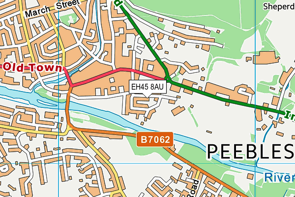 EH45 8AU map - OS VectorMap District (Ordnance Survey)