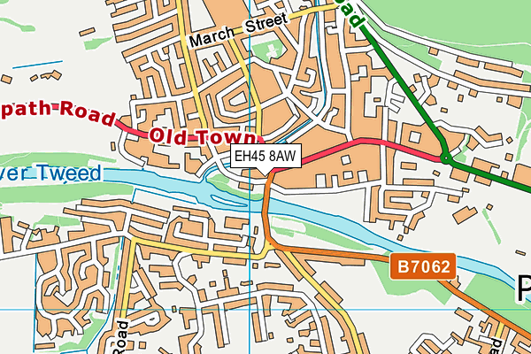 EH45 8AW map - OS VectorMap District (Ordnance Survey)