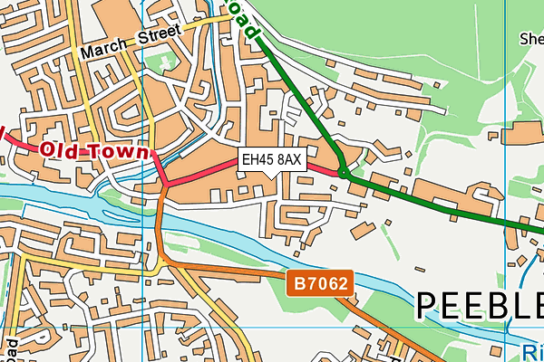 EH45 8AX map - OS VectorMap District (Ordnance Survey)