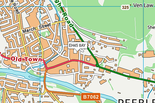 EH45 8AY map - OS VectorMap District (Ordnance Survey)