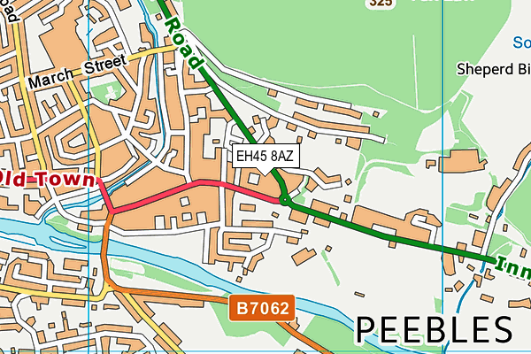 EH45 8AZ map - OS VectorMap District (Ordnance Survey)