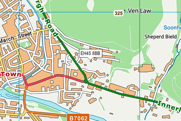 EH45 8BB map - OS VectorMap District (Ordnance Survey)