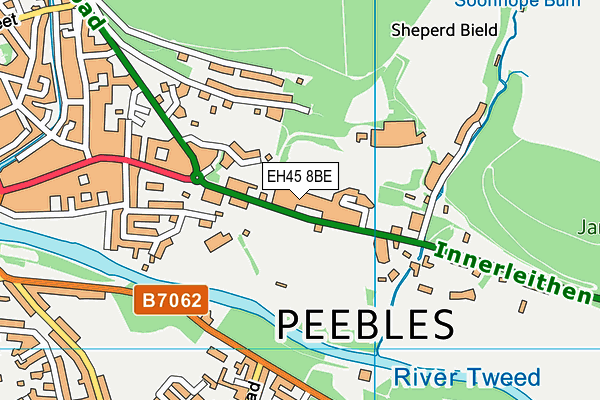 EH45 8BE map - OS VectorMap District (Ordnance Survey)