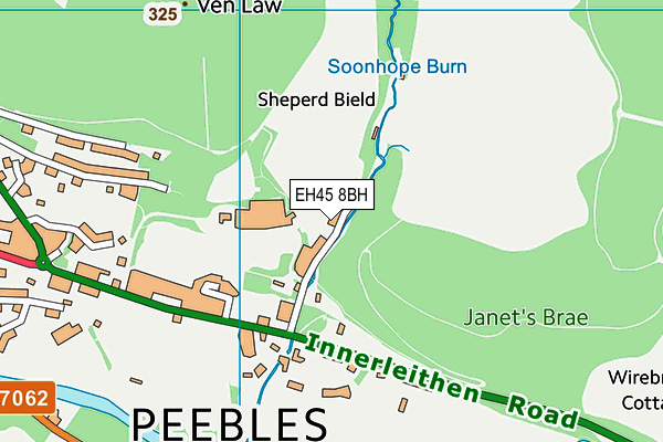 EH45 8BH map - OS VectorMap District (Ordnance Survey)