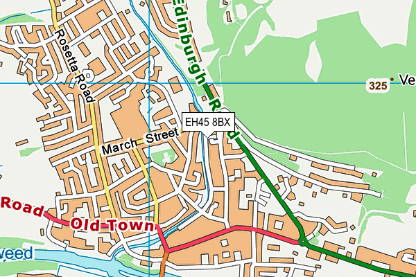 EH45 8BX map - OS VectorMap District (Ordnance Survey)