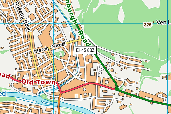 EH45 8BZ map - OS VectorMap District (Ordnance Survey)