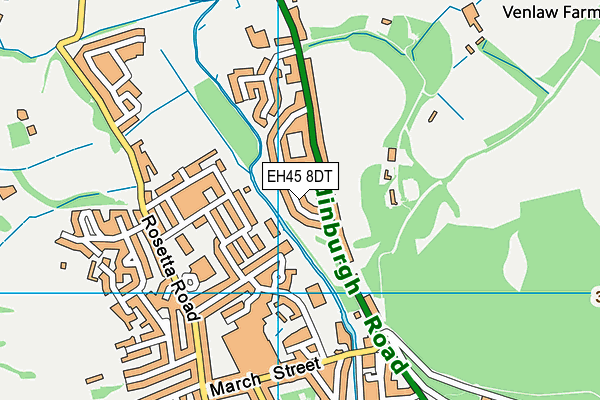 EH45 8DT map - OS VectorMap District (Ordnance Survey)