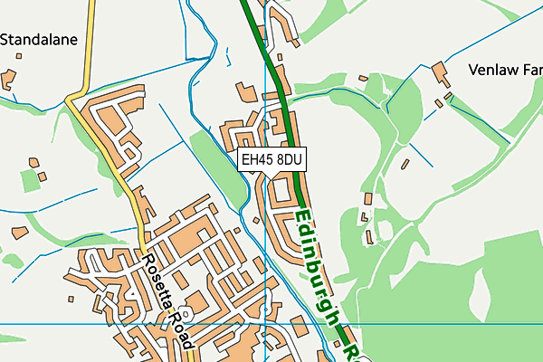 EH45 8DU map - OS VectorMap District (Ordnance Survey)