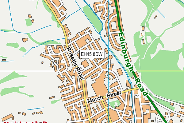 EH45 8DW map - OS VectorMap District (Ordnance Survey)