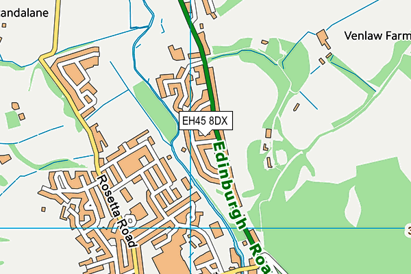 EH45 8DX map - OS VectorMap District (Ordnance Survey)