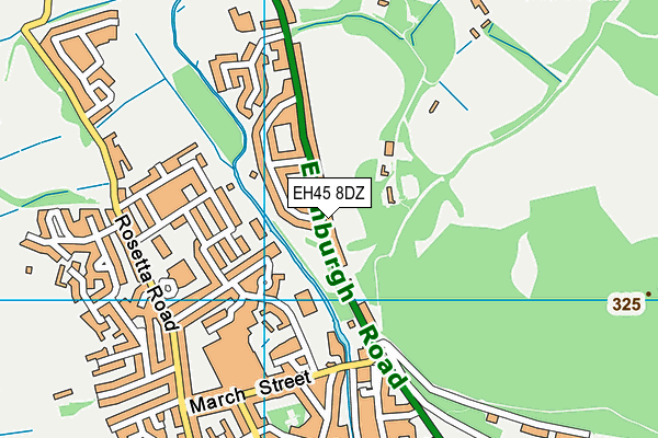 EH45 8DZ map - OS VectorMap District (Ordnance Survey)