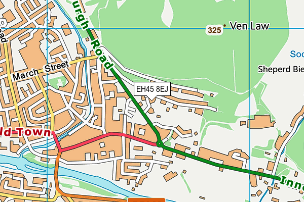 EH45 8EJ map - OS VectorMap District (Ordnance Survey)