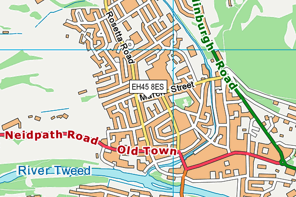 EH45 8ES map - OS VectorMap District (Ordnance Survey)