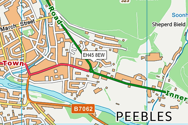 EH45 8EW map - OS VectorMap District (Ordnance Survey)