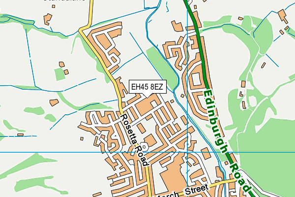 EH45 8EZ map - OS VectorMap District (Ordnance Survey)